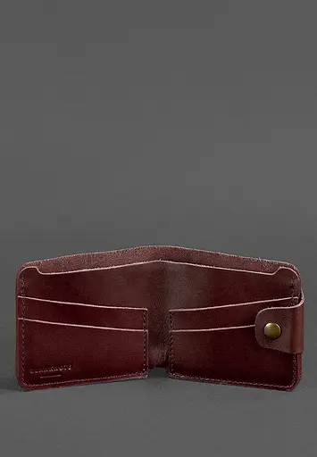 Шкіряне портмоне 4.3 бордове - фото 4