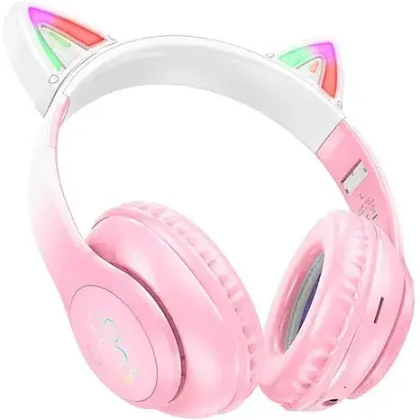 Наушники Hoco Bluetooth Stereo W42 Cat Ear cherry blossom - фото 2