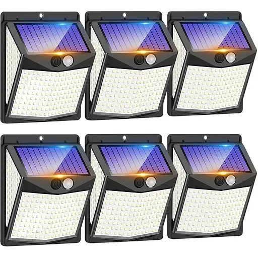 6 пакетів зовнішніх сонячних ліхтарів Seklin, 238 світлодіодних сонячних ліхтарів безпеки та 3 режими датчика руху 270° ширококутн