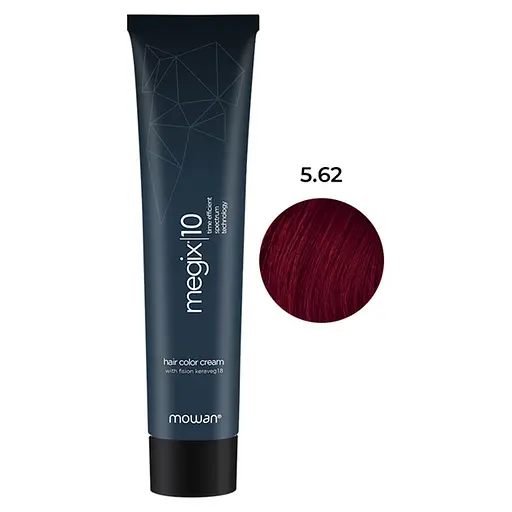 Фарба для волосся з низьким вмістом аміаку Megix10 Mowan 5.62 світло-червоний коричневий ірис 100 мл - фото 1