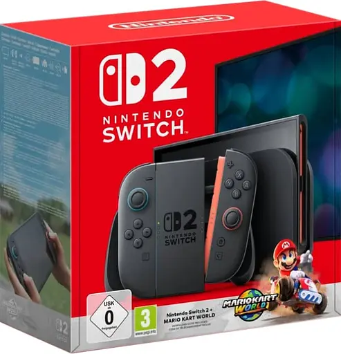Портативна ігрова приставка Nintendo Switch 2 Black Mario Kart World Bundle - фото 1