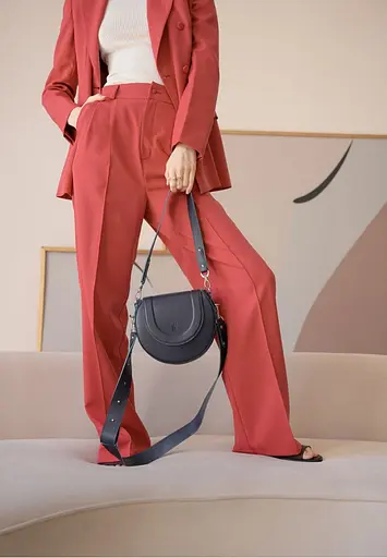 Жіноча шкіряна сумка Mandy темно-синя - фото 3