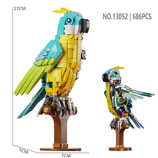 Конструктор папуга MJI механічний двосторонній живий світ 686 деталей - фото 3