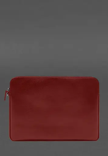 Кожаный чехол BlankNote для ноутбука на молнии с карманом и петлей на руку Красный - фото 4