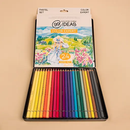 Набір олівців кольорових 99IDEAS "Color Expert" 24 кольори, Pastel Set, металева коробка, 99CE-24PAST - фото 4
