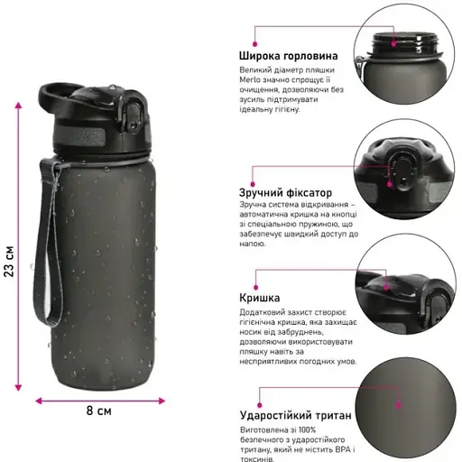 Бутылка для воды Line Art Merlo синяя 600 мл (60013818LA-03) - фото 5