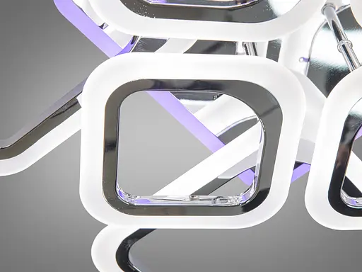 Современная LED люстра с подсветкой, димером, 115W, хром - фото 4