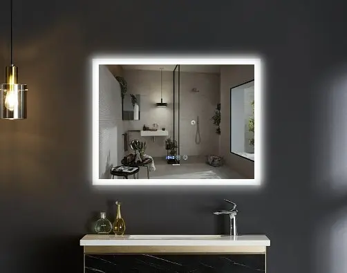 Дзеркало Mixxus FLAT MR04-100x60 з LED Touch, Anti-fog, димером, регулюванням яскравості, годинником (MI6008) - фото 2