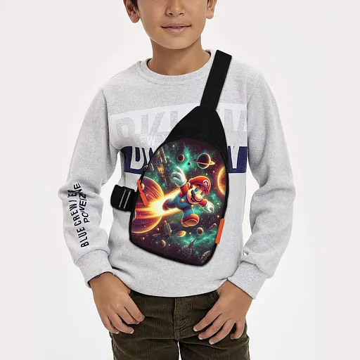 Сумка через плече дитяча Супер Маріо 29х17 см сумка слінг для хлопчика (02171)