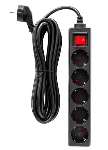 Мережевий фільтр Logan SFB5-3 Black - фото 1