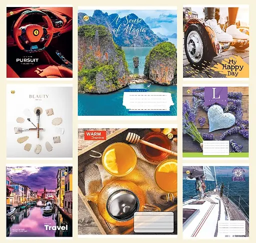 Зошити учнівські 60 аркушів лінія Тверда Мікс 60ЛВ1, 10 шт. в упаковці