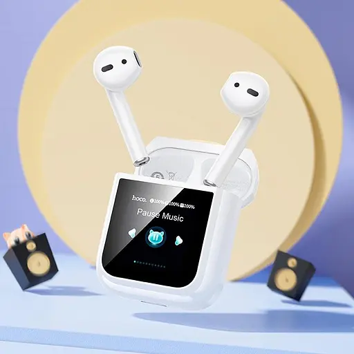 Навушники Hoco Cat true wireless touch screen BT headset EW86 до 20 годин білі - фото 2