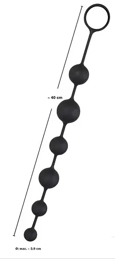 Анальні намиста Black Velvets Anal Beads 40 cm (чорний) - фото 4