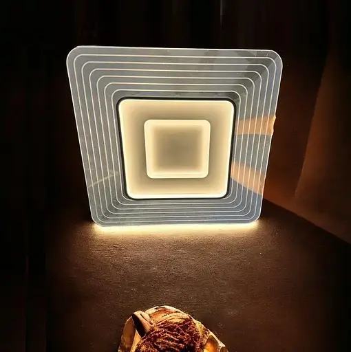 Світлодіодна люстра Портал PJ824 (60х60см) Золота / Біла