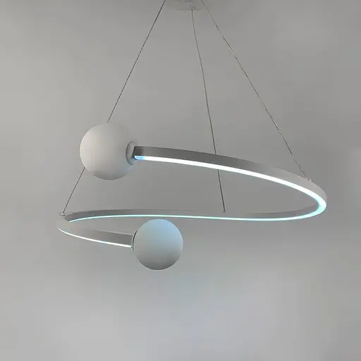 Біла LED люстра Ring з 2 білими плафонами у 2-х розмірах Line.F Діаметр 60см - фото 2