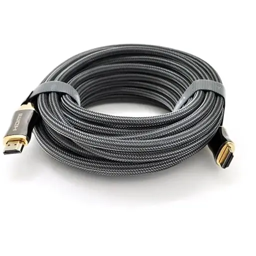 Кабель VEGGIEG HX-10 HDMI-HDMI 2K * 4K, 10.0m, v2,0, OD-8.0mm, круглий, обплетення, Black, коннектор Black-Gold, Box