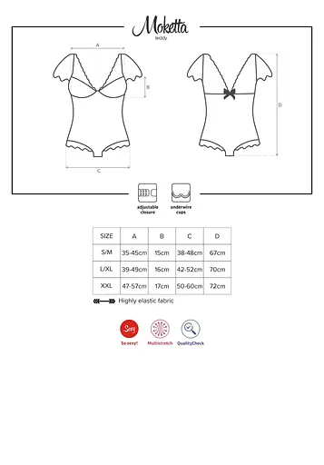 Боді Obsessive Moketta L/XL фіолетовий - фото 6