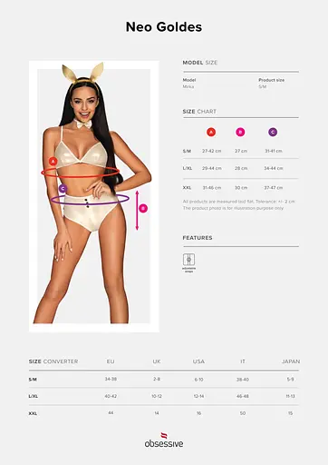 Еротичний костюм Obsessive Neo Goldes L/XL білий - фото 7