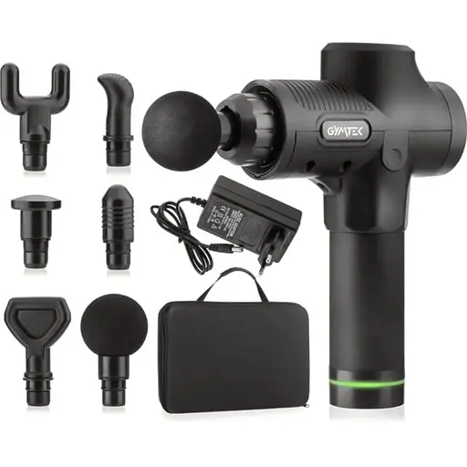 Масажер Gymtek перкусійний зі змінними насадками чорний - фото 1