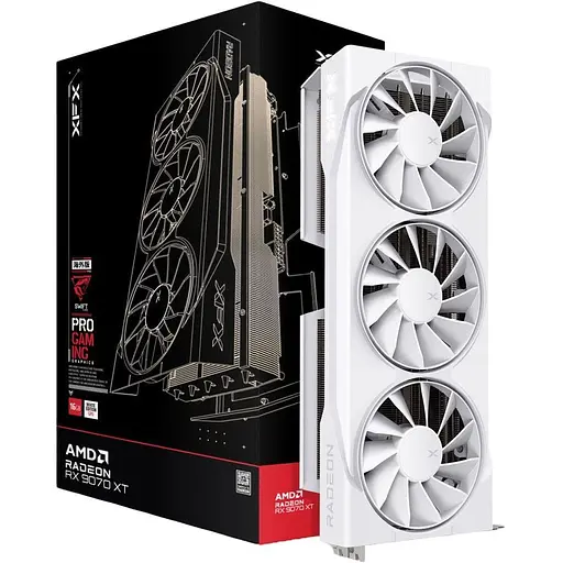 Видеокарта XFX Swift AMD Radeon RX 9070 XT Triple Fan Gaming Edition White (RX-97TSWF3W9) UA [130497]
