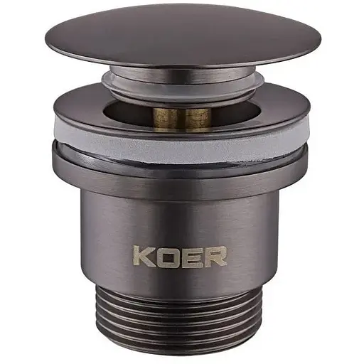 Донний клапан Koer PW-01-07 Click-Clack універсальний KR3404, Графит - фото 1