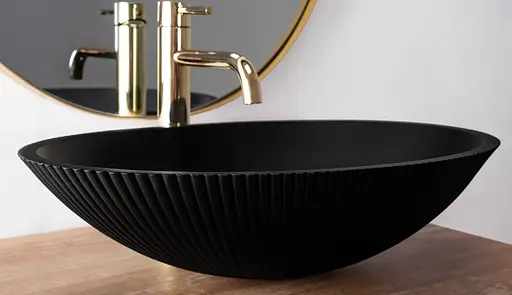 Умивальник Rea Della Black Matt накладний REA-U0274, Чорний матовий - фото 5