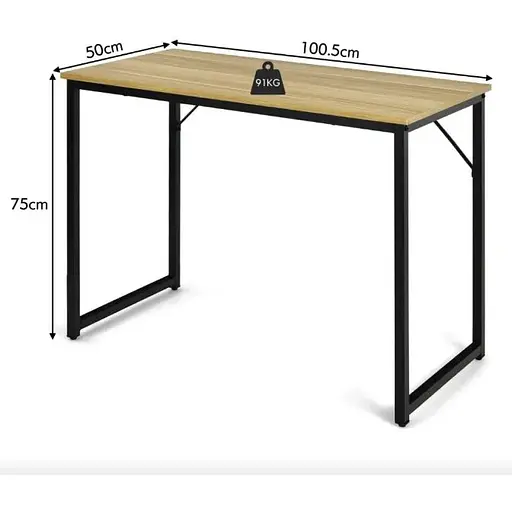Письменный стол Costway Homart со стальным каркасом натуральный - фото 4