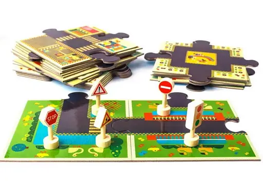 Настольная игра Djeco Пазл Дорога, 24 эл. (гигант) (Puzzle giant: The City) (DJ07161) - фото 4