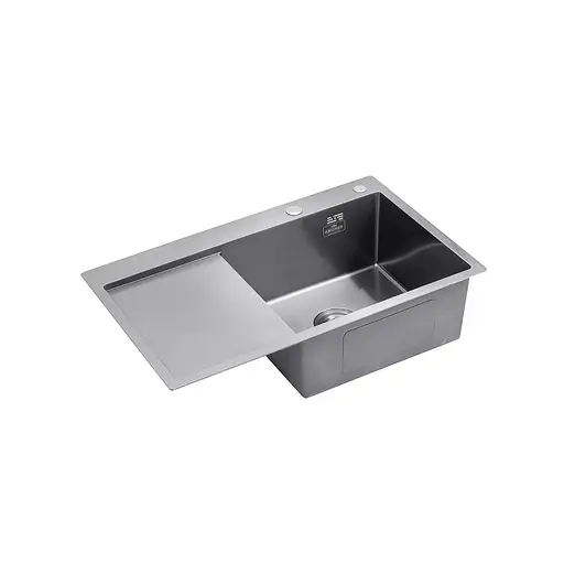 Кухонная мойка Kroner KRP Schwarze - 7849RHM PVD (3,0/1,0 мм) (CV025279) - фото 2