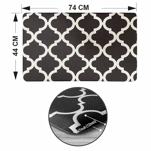 Коврики кухонные Lovely Svi мягкие с эффектом памяти - антискользящие - водонепроницаемые эргономичные, 44x74 x 1 см Черные (180822) - фото 2