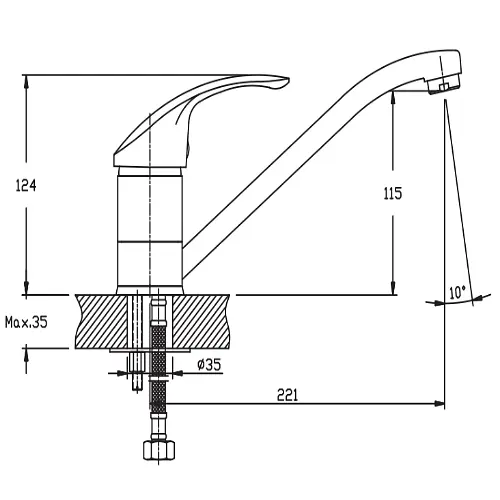 Смеситель для кухни Haiba FABIO 004 HB0771 - фото 2