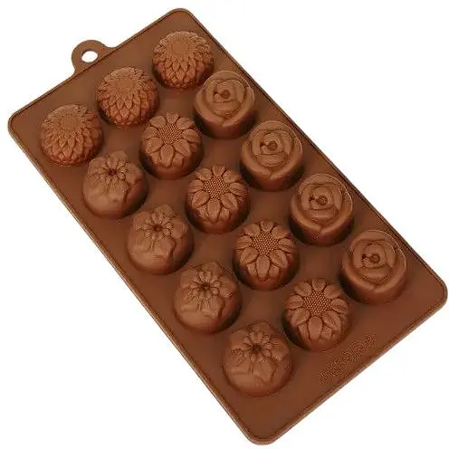 Форма силіконова Stenson Квіти для цукерок та льоду 20х11х2 см 15 шт. в асортименті (MH-3438)