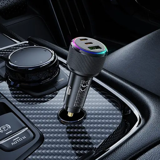 Автомобільний зарядний пристрій Hoco NZ17 USB/2 Type-C PD 75W чорний - фото 2