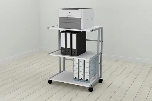 Этажерка на колесиках Ferrum-decor Камило 75x40x60 металл Серый ДСП Белый 16мм (FRD-102547) - фото 3