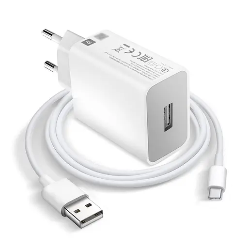 Комплект швидкого заряджання для телефона Xiaomi 18W блок і кабель USB-C - фото 1