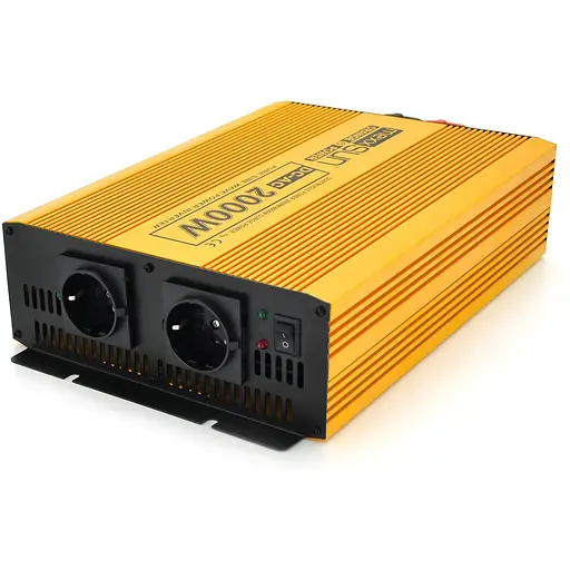 Инвертор напряжения Mexxsun MXSPSW-2000, 12V/220V, 2000W с правильной синусоидой, 2 Shuko, клеммные провода, Q2