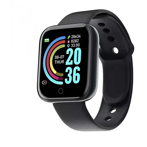 Фитнес-браслет D20 пульсометр, тонометр, шагомер Black (16097)