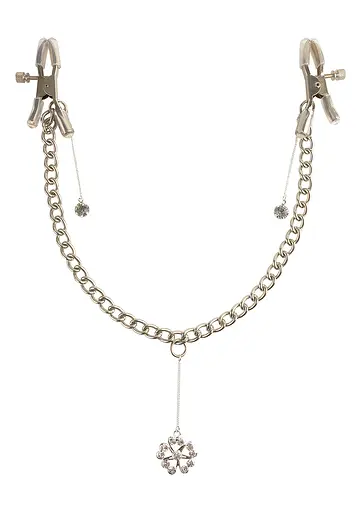 Затискачі для сосків з кулоном Pipedream Fetish Fantasy Crystal Nipple Clamps сріблястий - фото 5