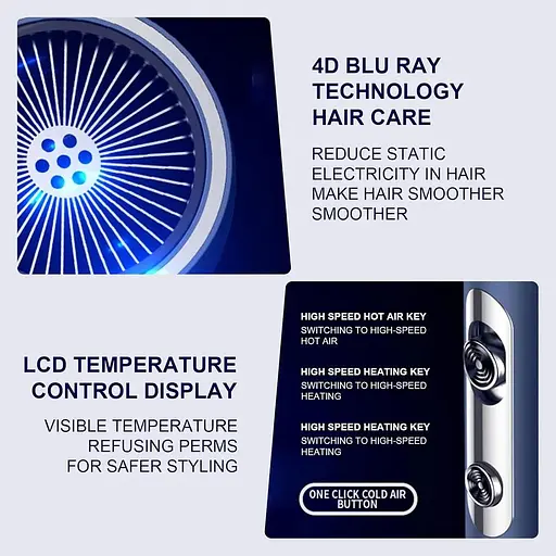 Фен для волосся Ion 2400 Вт, високошвидкісний - фото 9