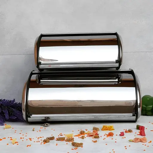 Хлебница Edenber EB-079 из нержавеющей стали с вращающейся крышкой 2 шт.   - фото 5