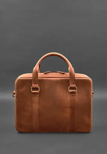 Шкіряна сумка для ноутбука та документів світло-коричнева Crazy Horse - фото 3