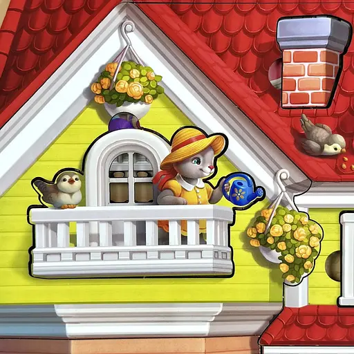 Дерев'яний пазл-вкладиш "Котячий літній будинок" Ubumblebees (ПСД272) PSD272 - фото 11