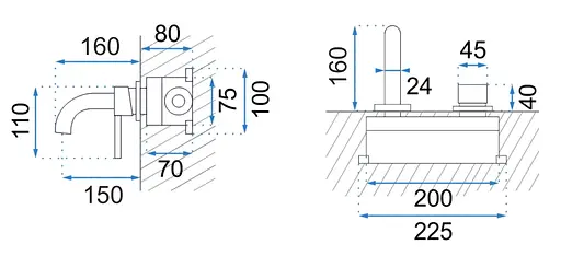 Смеситель для умывальника Rea Lungo black glossy + BOX скрытого монтажа REA-B4421 Черный матовый - фото 4