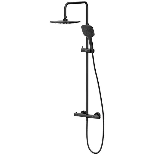 Душова система з термостатом Damixa Option black DX218092300, Чорний матовий - фото 1