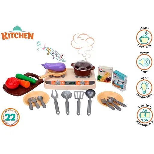 Набір для маленького кухаря Technok Toys "Кухня ТехноК" (5620) з електронним модулем, 22 предмети - фото 2