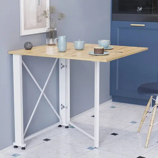 Стіл-книга трансформер Оріон 1 Ferrum-decor 750x810x730 Білий метал ДСП Дуб Артізан 16 мм (FRD-104609)