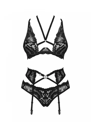 Комплект білизни Obsessive Alessya M/L чорний - фото 5