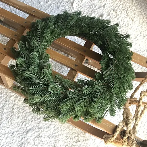 Вінки хвойні різдвяні Hvoya Traditional литі зелені 40 см 10 шт. - фото 7