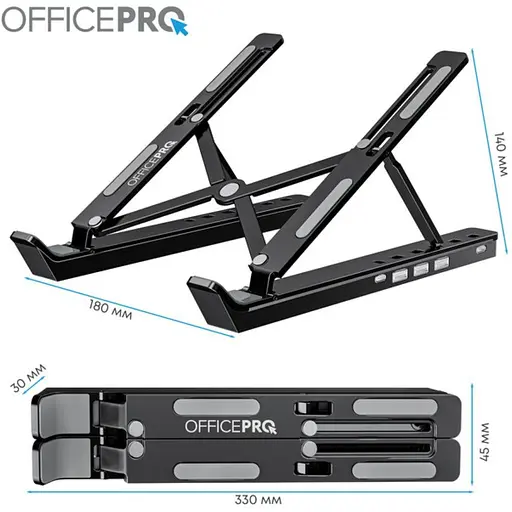 Підставка для ноутбука до 15.6 дюймів OfficePro LS-320-HUB USB Black - фото 6