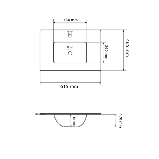 Умивальник VBI Mortara 60 white врізний VBI-018040, Білий - фото 4